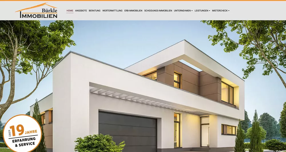 Website von Bürkle Troisdorf mit Immobilienübersicht, Landingpages und Progressive Web App