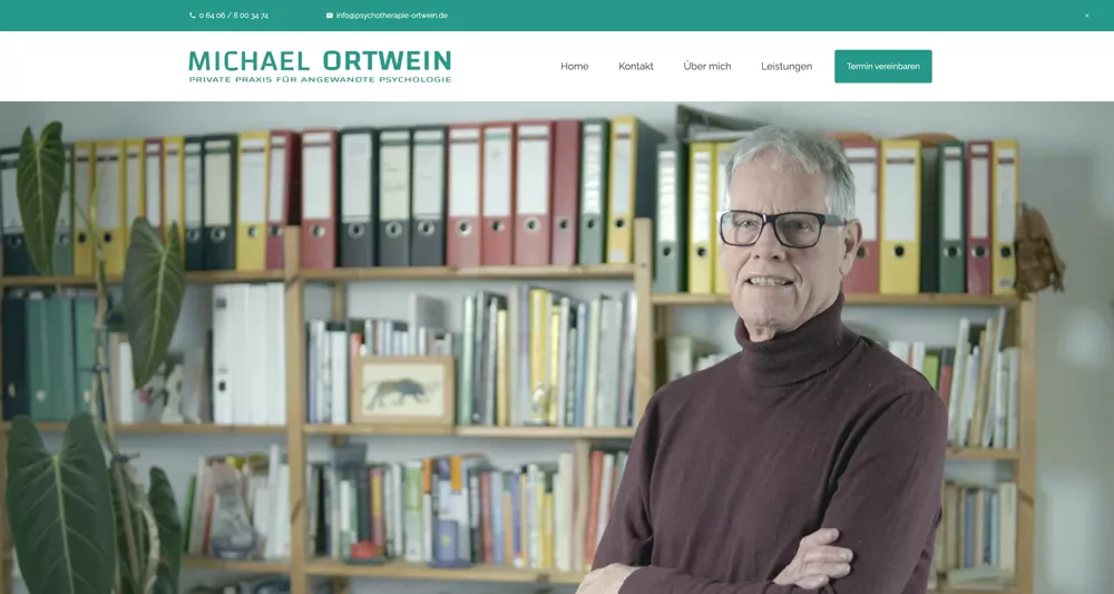 Responsive Website der Praxis für Psychotherapie Ortwein als moderner Onepager