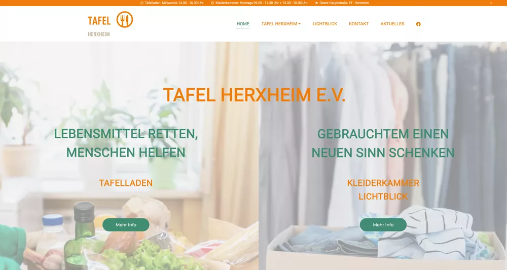 Website der Tafel Herxheim e. V. als gesponsertes soziales Webprojekt