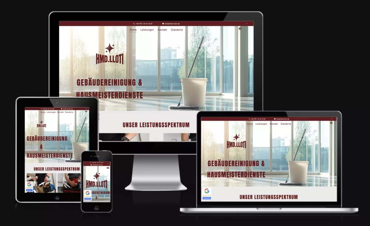 Bild zeigt die Website von Ajet Llloti, Hausmeisterdienste und Gebäudereinigung in Jockgrim und Karlsruhe Bild zeigt die Website von Ajet Llloti, Hausmeisterdienste und Gebäudereinigung in Jockgrim und Karlsruhe