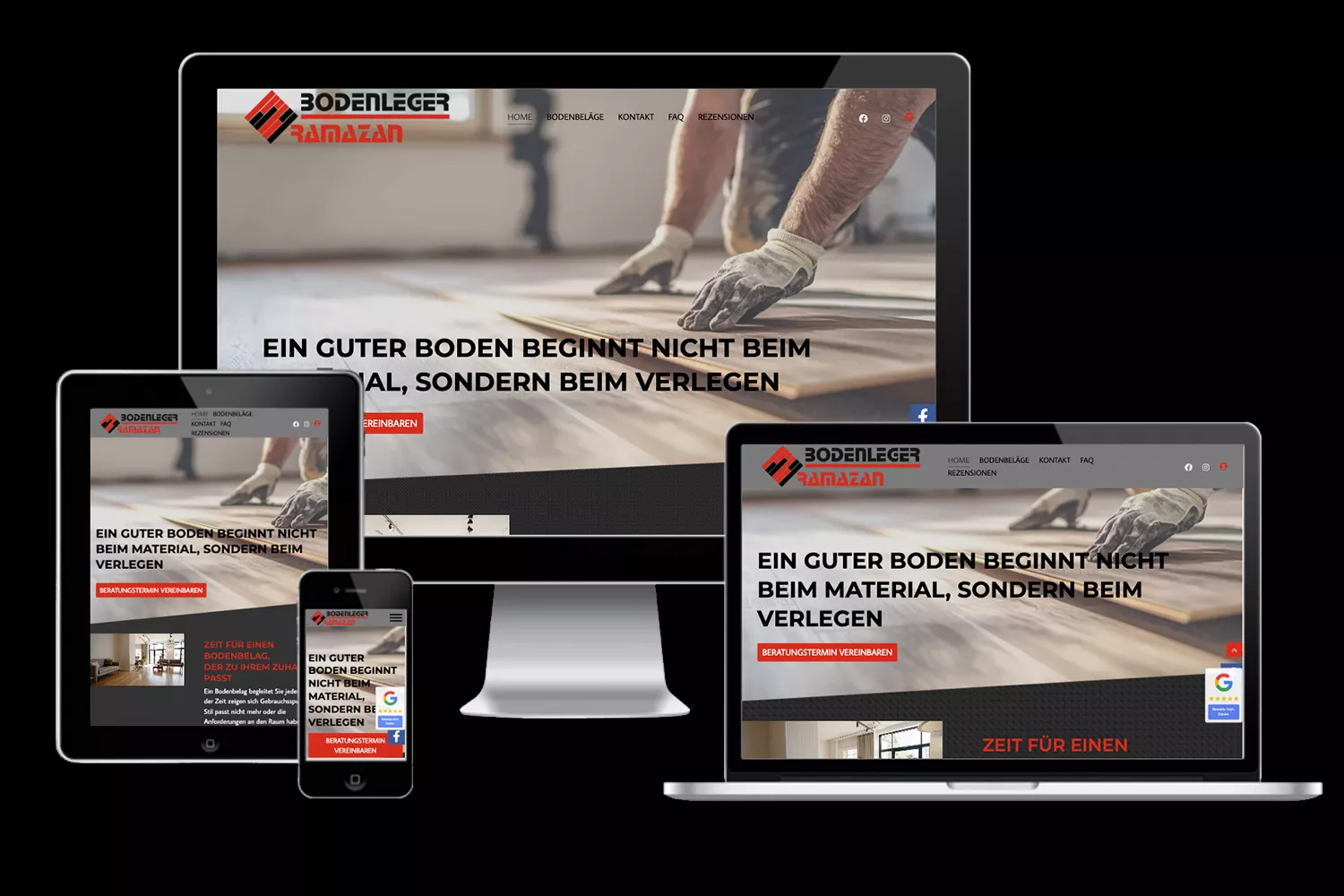 Bild zeigt die Website von Bodenleger Ramazan aus Werne